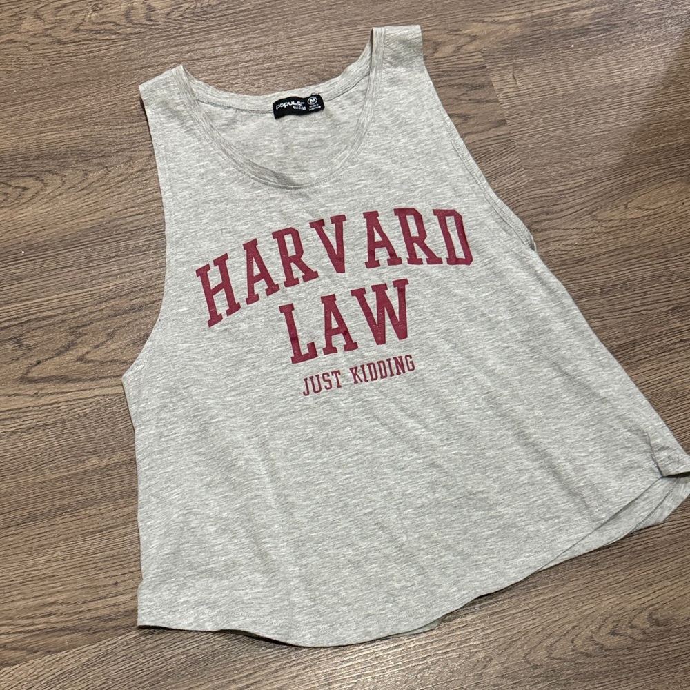 Popular Basics Gray Graphic Muscle Tank